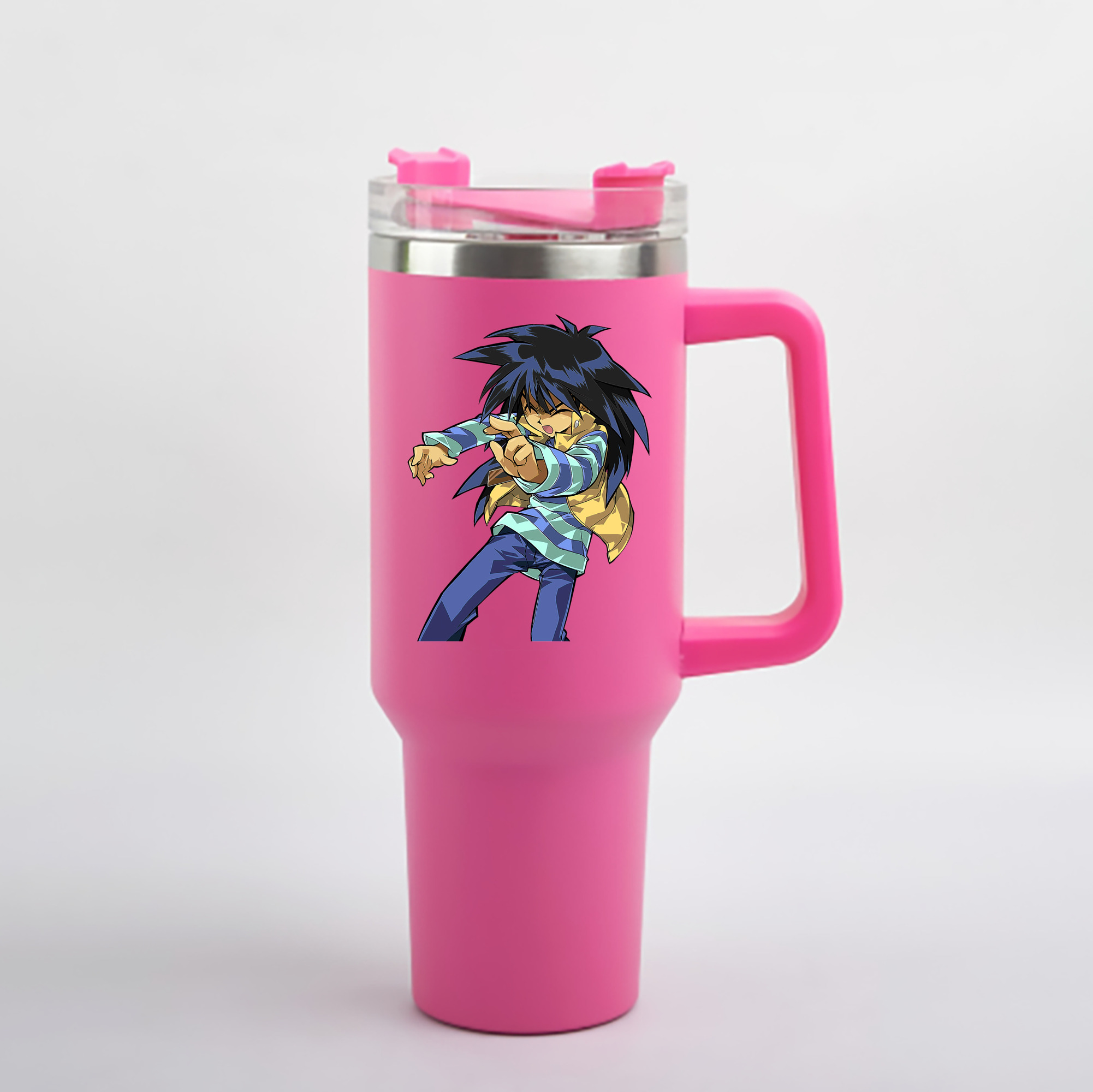 （画像用） 遊☆戯☆王 Yu-Gi-Oh! 1200mL車用タンブラー - クリスタルステッカー（プラスチックストロー付き）